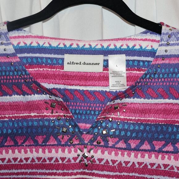 Alfred Dunner Pullover Women Size L Multicolor Blouse - Picture 11 of 14